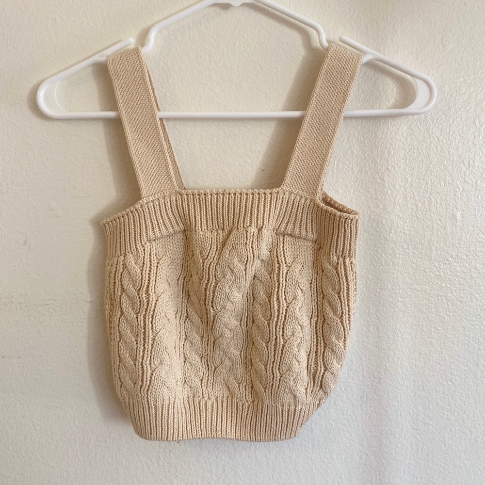 Knitted Beige Tank Top